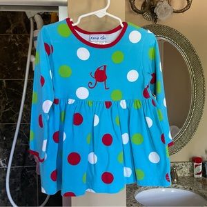 🌈 2/$10 Kelly’s Kids A monogram initial polka dot dress